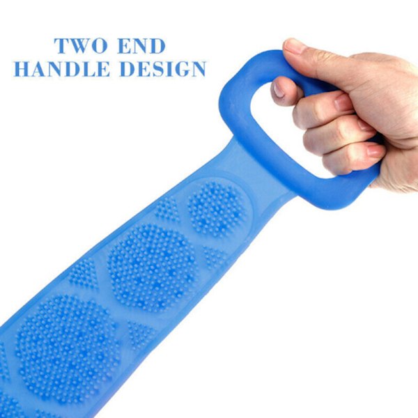 Silikon Ryggskrubbare För Effektiv Rengöring, Exfolierande Kroppsborste Säkerställer Hygien Och Hållbarhet Med Dubbelsidig Design I Blått