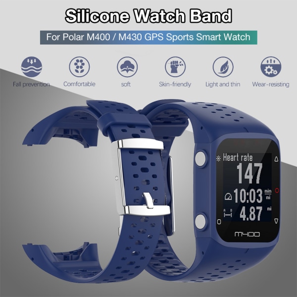 Silikone Rem til Polar M400 M430 GPS Sports Smartwatch