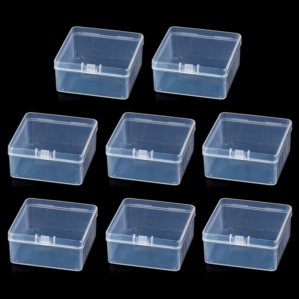 8 st transparenta plastpärlor förvaringsbehållare lådor organisatörer med lock för pärlor kort och andra hantverkstillbehör