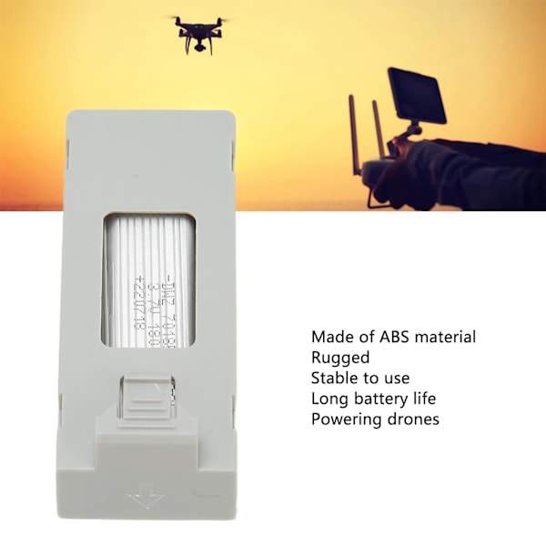 RC-lennokkien akku, ammattimainen 3,7 V 1800 mAh:n kauko-ohjattava UAV-akku E88 E88MAX E525 E99 K3 RC UAV:lle, harmaa