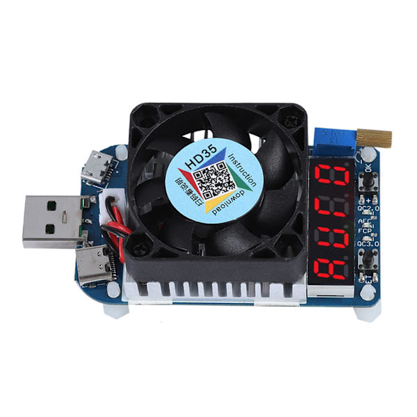 USB Elektronisk Lastmotstånd Spänningsflödesmätare Urladdningsbatteritest HD35 (5A/35W)