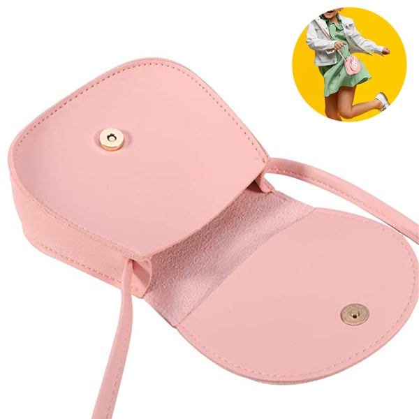 Båge Crossbody-väska, PU-axelväska för barn Flickor Toddle
