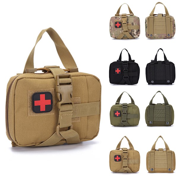 Medicinsk Nödhjälpsutrustning, MOLLE EMT IFAK-väska för utomhusaktiviteter, Vattenavvisande nylon med nätfack med dragkedja, Enkel och snabb