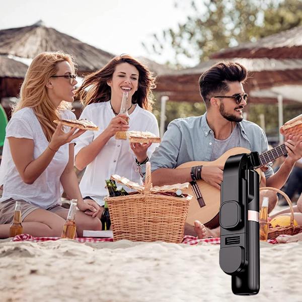 Mini Selfie Stick, Bärbar Aluminiumlegering Selfie Sticks Stativ, med Trådlös Bluetooth Fjärrkontroll