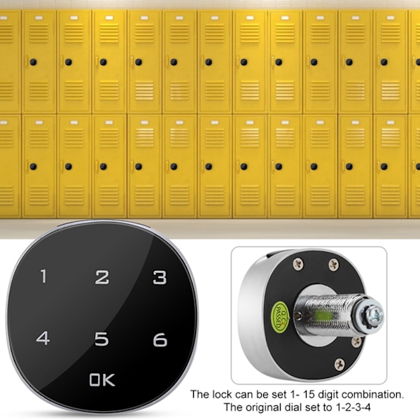 Berøringsskjerm Digital Elektronisk Passordkodet Lås for Skap Postkasse Fil Sauna Skuff