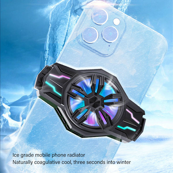 S1 Semiconductor Phone Cooler Cooling Fan RGB Streamer Mobile Phone Radiator for Playing Games Watching Videos Black