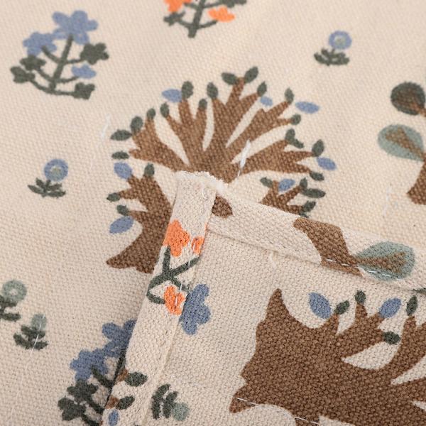 Blomstermønstret lærred rul op blyant taske wrap gardin pen etui stor kapacitet opbevaringspose