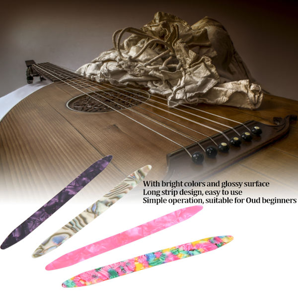 10 st 0,71 mm Oud plektrum i celluloid, flexibla plektrum för stränginstrument