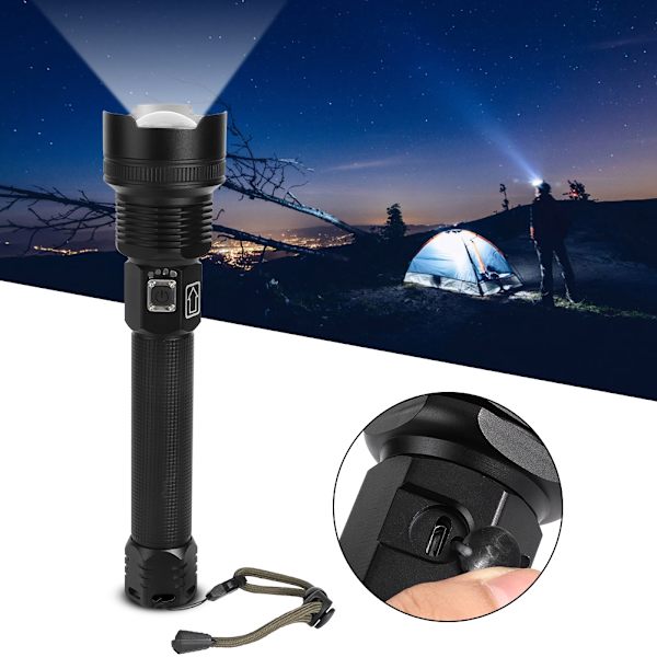 XHP70 Superljus Teleskopisk Zoom Vattentät Utomhus Bärbar F