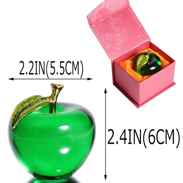 6cm Kristalläpple Prydnader Hemmakontor Dekoration Present Souvenir