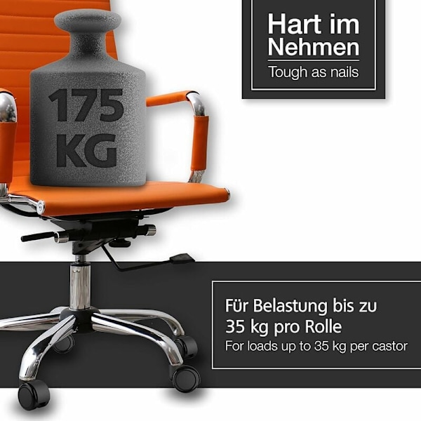 Hjulbyte för skrivbordsstol, enkel montering, hjul med hög belastningskapacitet för alla golv, precisionskullager, set om 5