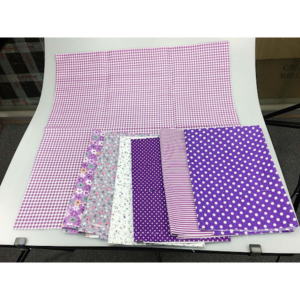7 stk 25 x 25 cm bomullsblanding tekstil håndverk stoffpakke Fat Quarter Patchwork forhåndskutte dynelapper for DIY sying Scrapbooking prikk blomstermønster