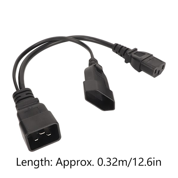 IEC320 C13 ja EU-pistoke IEC320 C20 virtajohtoon IEC320 C13 ja EU-naarasliitin IEC320 C20 Y-jakajavirtajohtoon 12,6 tuumaa