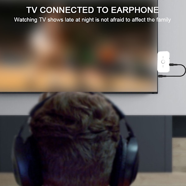 B6 Bluetooth 5.0 Adapter HIFI Trådløs Mottaker og Sender 2 i 1  Lyd Stereo Hvit