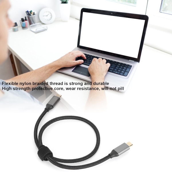 USB 3.1 dobbelthode 100W USB C til USB Type C hannkabel USBC PD 5A hurtigladerkabel 0,5m
