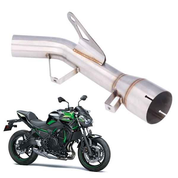 Motorcycle Exhaust Mid Pipe 304 Stainless Steel Heat Resistant Middle Link Tube Replacement for Z900 2017‑2021