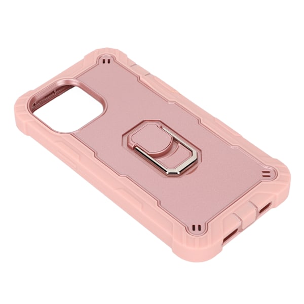 Reptålig pansarskydd med stativ för iPhone 13 Pro Max mobiltelefoner Pansarskyddsfodral (rosa guld)