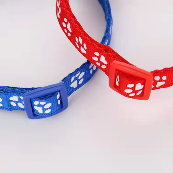 Sällskapsdjurs Säkerhetskompis: Reflexhalsband för Katt, Snabbspänne, Justerbar Halsstorlek för Säkra Kvällspromenader, Polyester Katt Hundhalsband, Fotavtryck