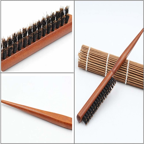 Groomingborste, Borst, Tre rader Salong Groomingborste, Rattailkam för ryggvård, Neat Brush, Skäggborste.