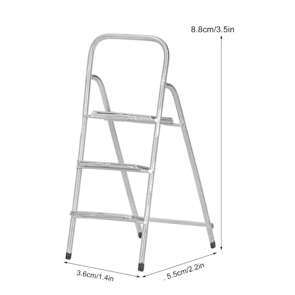1/12 Miniature Trin Stiger Metal Delikat Tekstur Mini 3 Trin Stiger til Dukkehus Møbler Tilbehør
