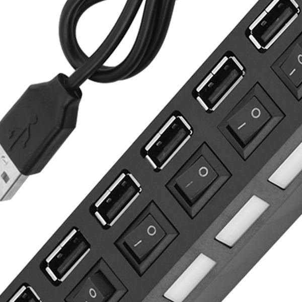 480 Mbps 7-portars USB-hubb utan konflikter Plug & Play 7-portars USB 2.0-hubb för mus/skrivare/skanner
