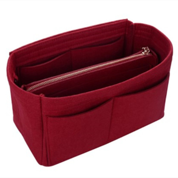 Ropch Handväska Organizer Väska Organizer med Fack Handväska Insats Väska i Väska Handväska Mapp Beige - L