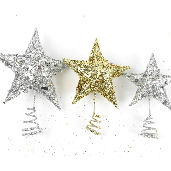 Topper Julgran Stjärna Jul Glitter Dekoration Topper