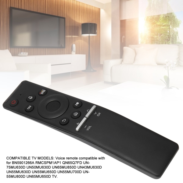 Bluetooth stemmestyret TV-fjernbetjening til Samsung BN5901266A RMCSPM1AP1 QN65Q7FD UN75MU630D UN50MU630D UN65MU850D 4K TV
