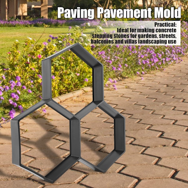 Paving Pavement Concrete Mould Stepping Stone Mold Garden Lawn Path Paver Walk