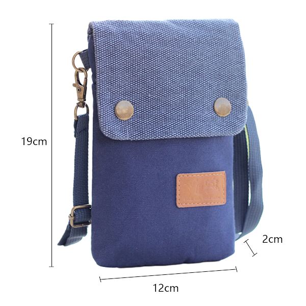 Canvas Liten Flip Crossbody Väska Mobiltelefon Väska för Kvinnor Armband Plånbok Väska Myntväska