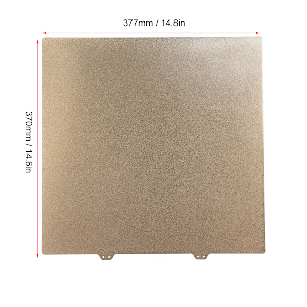 PEI Stålplade PEI Pulverlakering 377x370mm Guld Hot Bed Stålplade 3D Printer Tilbehør til Ender 5 Plus Stålplade