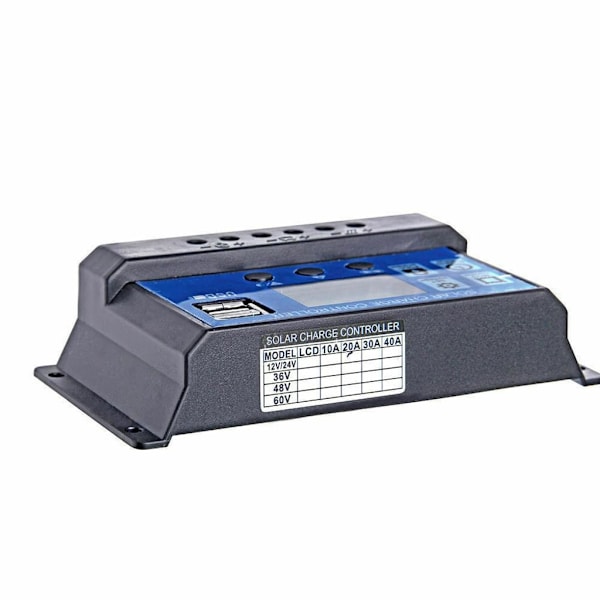 Mångsidig Solcellsregulator, 12V/24V Automatiskt Justerbar Solpanelkontroller med Dubbla USB-Portar, Industriell Mikrokontroller och Parameter