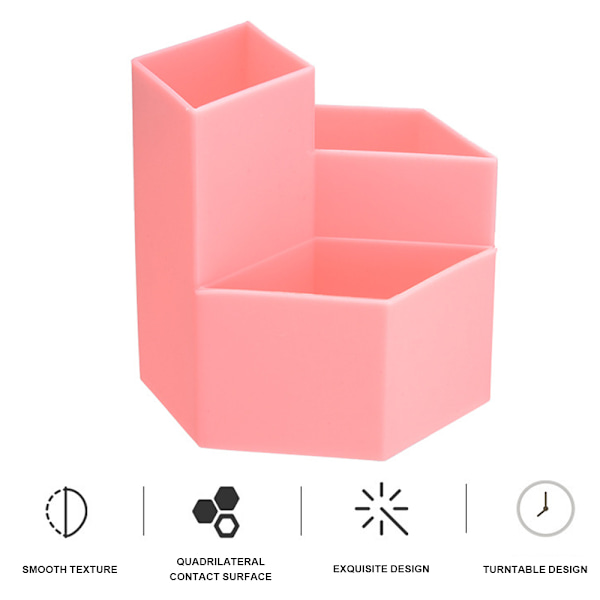 Plastik Makeup Penselholder, Kosmetik Pensel Opbevaringsarrangør til Badeværelse, 3 Rum Alt-i-Én
