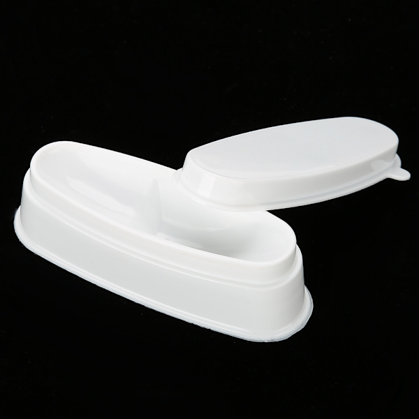 Bærbar Hvid Negle Dypning Pulver Bakke Manicure Form Neglebeholder