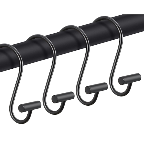 Duschdraperikrokar med T-Bar Design, Högkvalitativ Metall Säkerställer Rostfri Lång Livslängd, Robusta Krokar för Tunga Duschdraperier & Mer, Mångsidig Användning i
