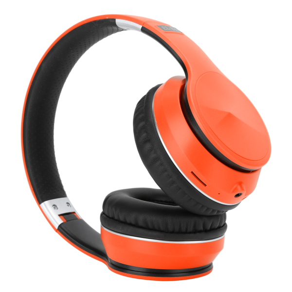 Trådlöst Bluetooth-headset med huvudmontering, hopfällbara stereosportlurar, stöd för radioläge (orange)