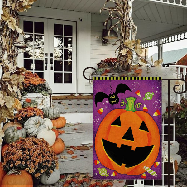 Efterår Halloween Græskar Spøgelse Have Banner Banner Hus H