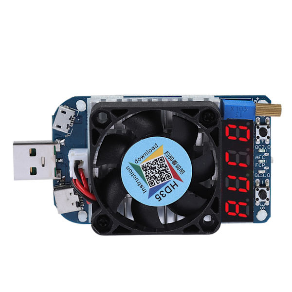 USB Elektronisk Lastmotstånd Spänningsflödesmätare Urladdningsbatteritest HD35 (5A/35W)