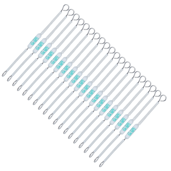 20 stk 250V 10A RF Keramisk Sikring Avskjæringstemperatur Termisk Sikring for Apparater (90mm / 3.5in 165℃)