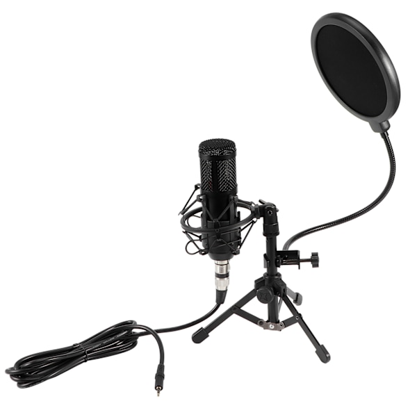 Kardioid XLR-mikrofon för podcaststudio, robust mikrofon med metallhölje levererar oöverträffad ljudkvalitet för streamers, musiker och innehållsskapare