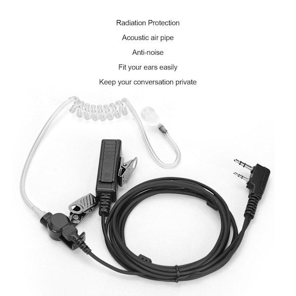 P218LPK01 Walkie Talkie Öronsnäcka Intercom Headset med Strålskydd för Walkie Talkie