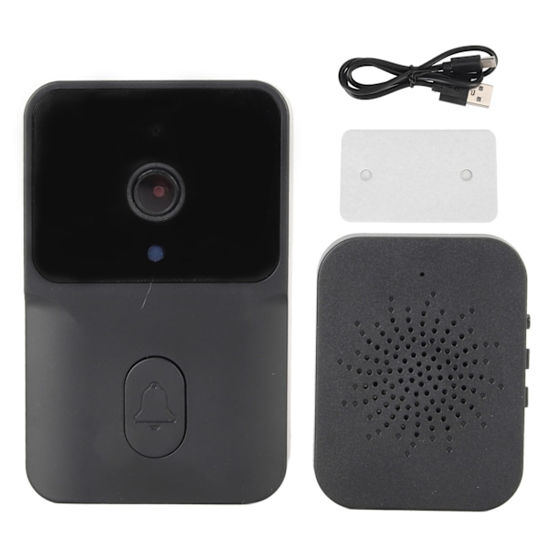 WIFI Video Dörrklocka HD 1080P IR Nattvision Fjärrvisuell Intercom Dörrklocka för Hem Svart
