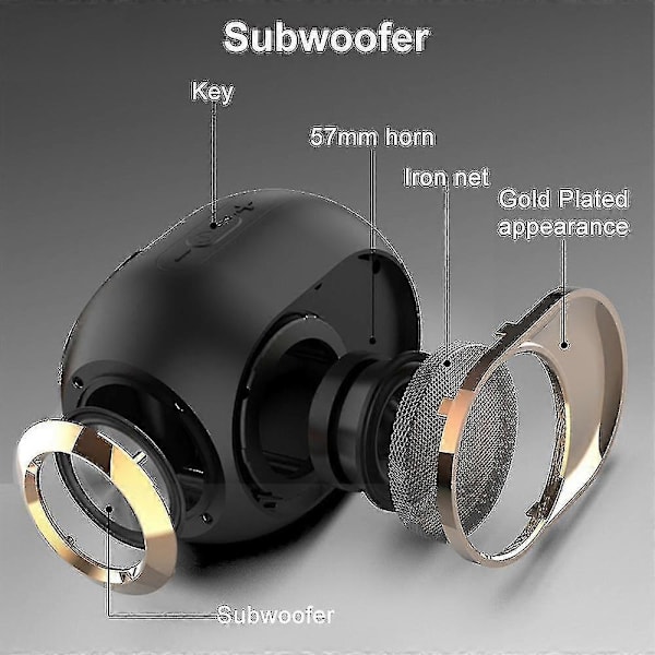 GETIT Bluetooth-kaiutin Mini langaton Bluetooth-kaiutin kannettava subwoofer-kaiutin