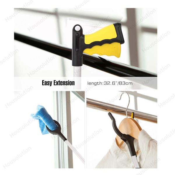 Fällbar gripare, 1 st aluminiumgripare med magnetiska spetsar Rotationsbar sopgripare halkfri gummigripare, lång arm för seniorer Sopor