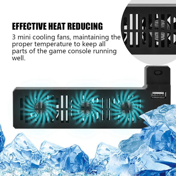 Bærbar varme reducerende USB ekstern køleventilator sidemonteret til XBOX ONE X spillekonsol