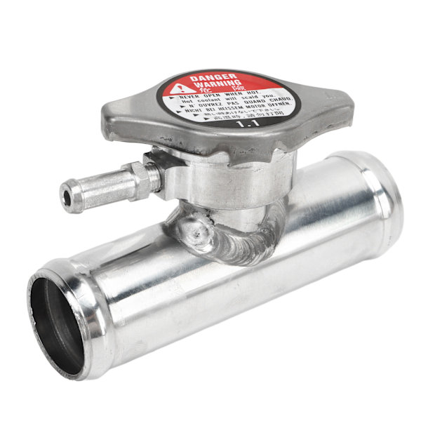 Inline kylare slang påfyllningshals med 16PSI lock 32mm 1‑1/4in OD T6061 aluminium polerad yta för bilar