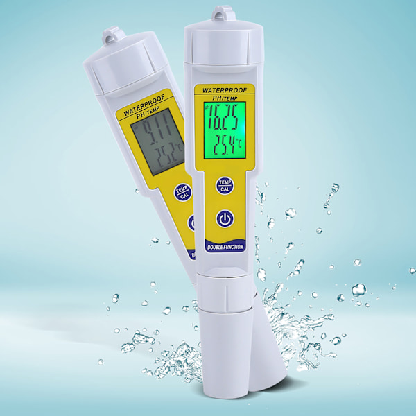 Bærbar Pen-Type LCD Digital PH & TEMP Måler Vandkvalitetstester