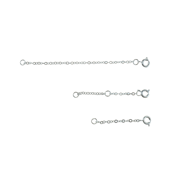 3 Stycken Halsband Förlängningskedjor, 925 Sterling Silver Halsband Förlängningsarmband, 3 Storlekar Dam Choker för DIY Smyckestillverkning