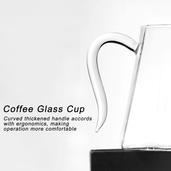 Kaffeälskares Dröm, Kaffeserver i Borosilikatglas, Mikrovågsugns- och Diskmaskinssäker, Värmebeständigt Glas, Elegant Design med Åttakantig Kopp För