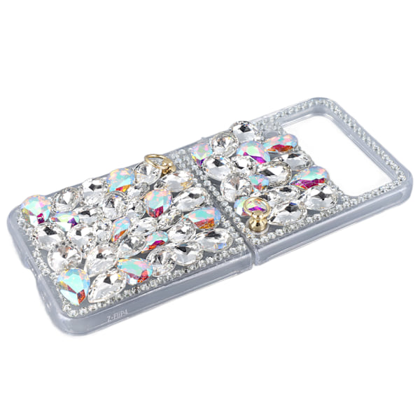 Flip Smart Phone Glitter Case med kæde PC Anti-fald Nem at installere Flip Phone Glitter Sparkle Case til Z Flip 4